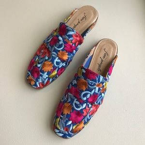 Free People Floral Brocade At Ease Embroidery Mule
